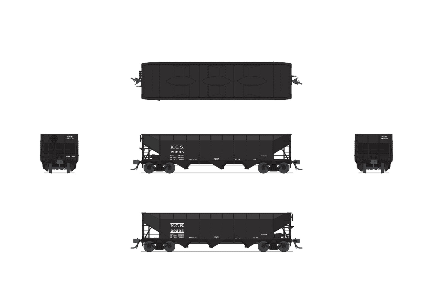Broadway Limited 8114 HO Kansas City Southern AAR 70-Ton Triple Hopper #29340