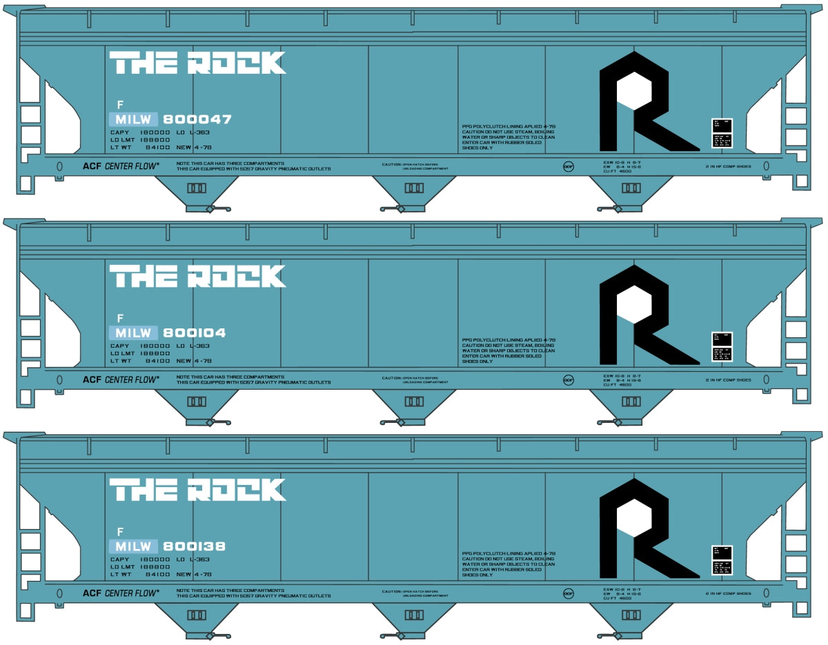 Accurail 8143 HO Rock Island 3-Bay ACF Covered Hopper (Pack of 3)