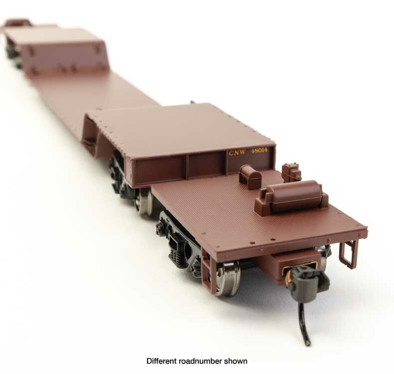 Walthers 910-50207 HO CNW 81' 8-Axle Depressed Center Flatcar RTR #48017
