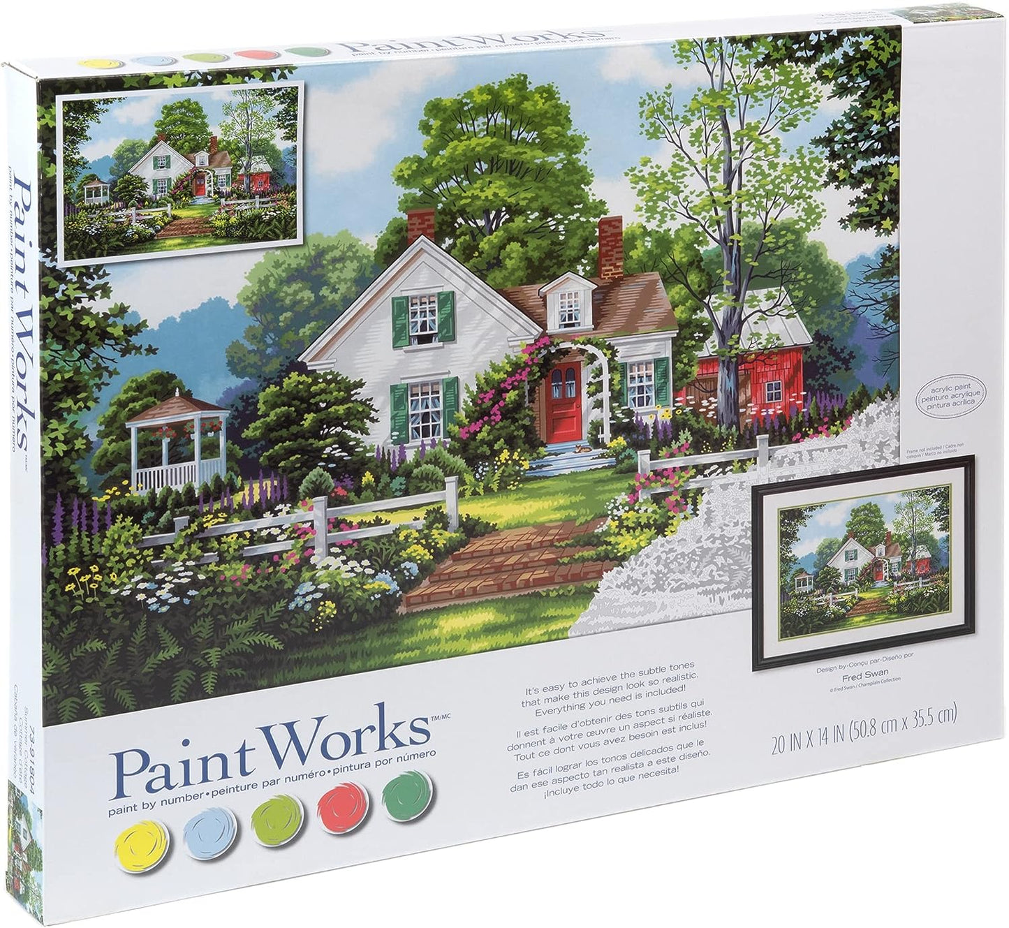 Paintworks Paint by Number 91804 20" x 14" Summer Cottage Kit
