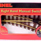 Lionel 8-82015 G Scale Right Hand Manual Switch Turnout