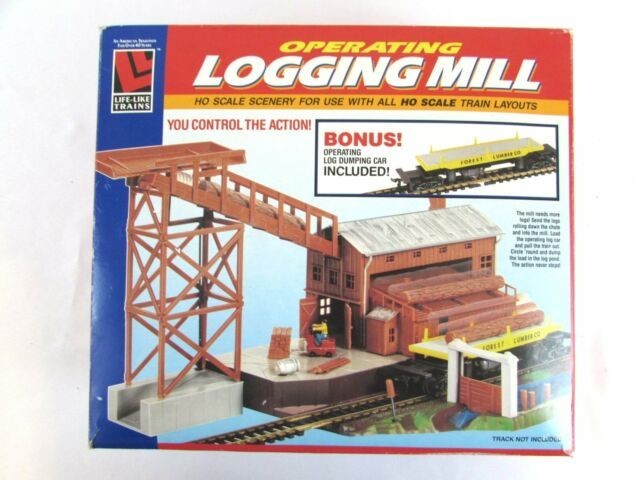 Life Like 8201 HO Logging Mill with Operating Load Car Building Kit