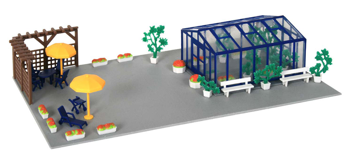 Kibri 38634 HO Greenhouse and Patio Building Kit