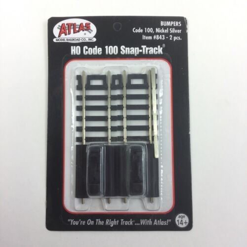 Atlas 0843 HO Code 100 Snap-Track Nickel Silver Track Bumper (Pack of 2)