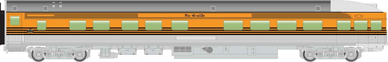 Walthers 910-30366 HO Denver and Rio Grande Western 85' Budd Observation RTR