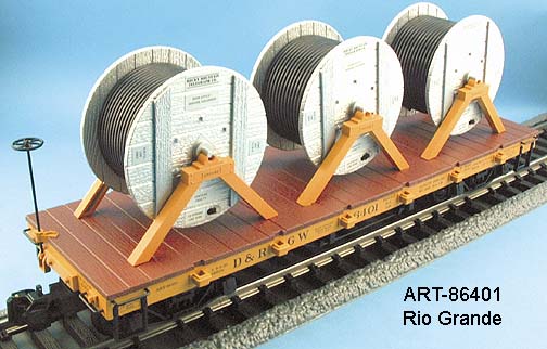 Aristo-Craft 86401 D&RGW Flatcar w/ Cable Reel Load