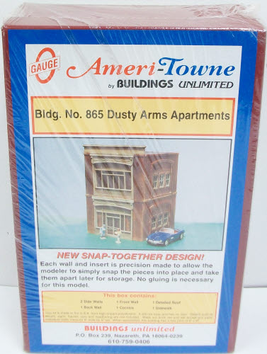 Ameri-Town 865 O Gauge Dusty Arms Apartment Kit