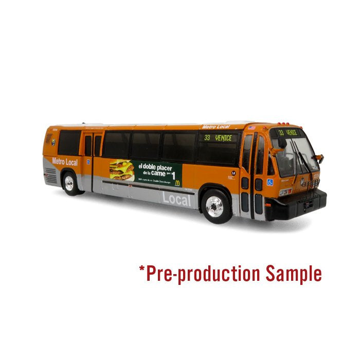 Iconic Replicas 87-0398 HO RTD Los Angeles 1999 TMC RTS Transit Bus