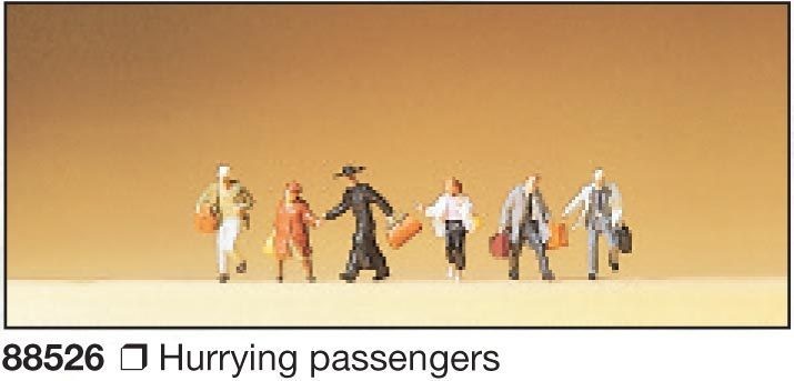 Preiser 88526 Z Hurrying Passenger Figures (Set of 6)