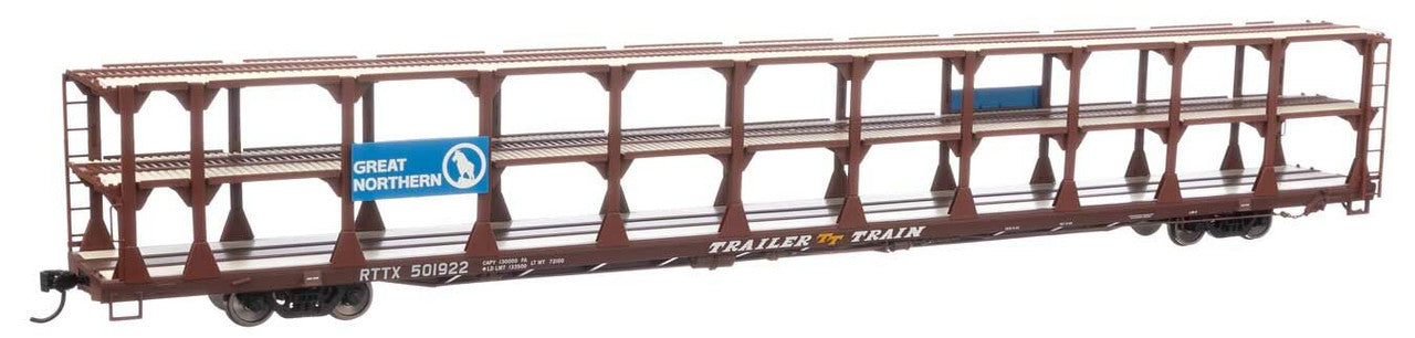 Walthers 910-8212 HO GN 89' Flatcar w/Tri-Level Open Auto Rack #501922 - RTR