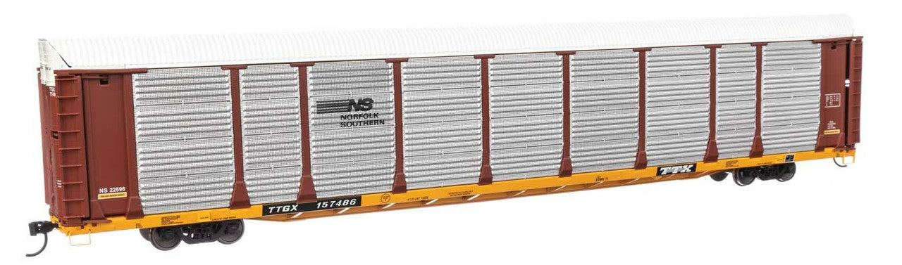 Walthers 920-101524 HO NS TTGX 89' Thrall Bi-Level Auto Carrier #157486 - RTR
