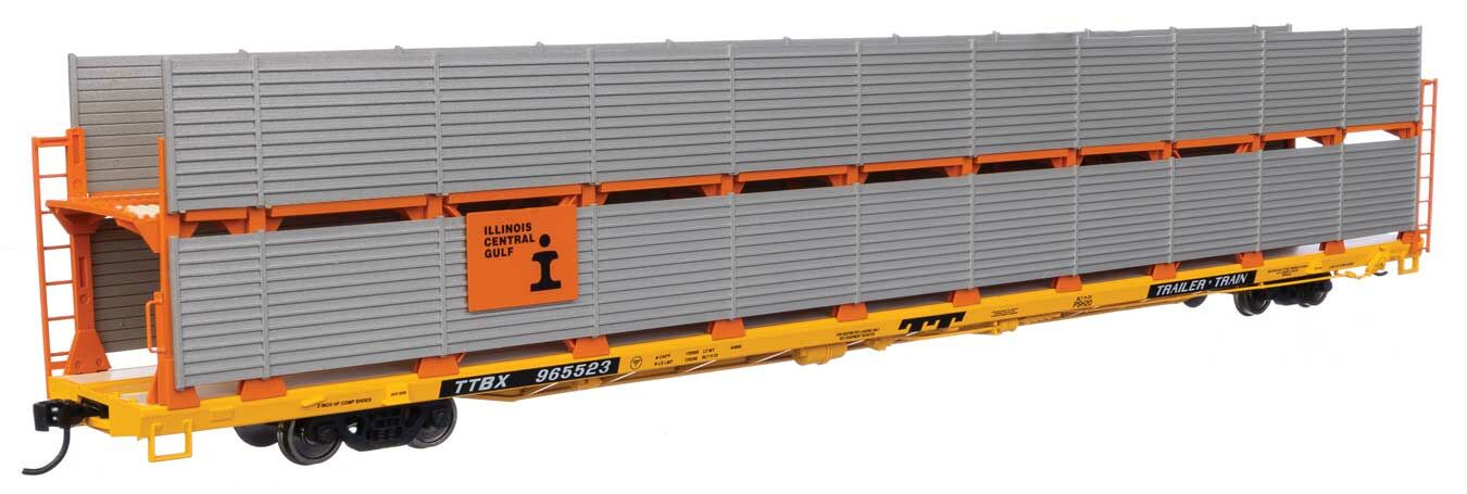 Walthers 910-8115 HO ICG 89' Flatcar w/ Bi-Level Shielded Auto Rack RTR #965523