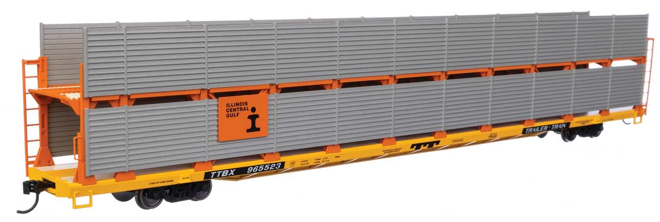 Walthers 910-8115 HO ICG 89' Flatcar w/ Bi-Level Shielded Auto Rack RTR #965523