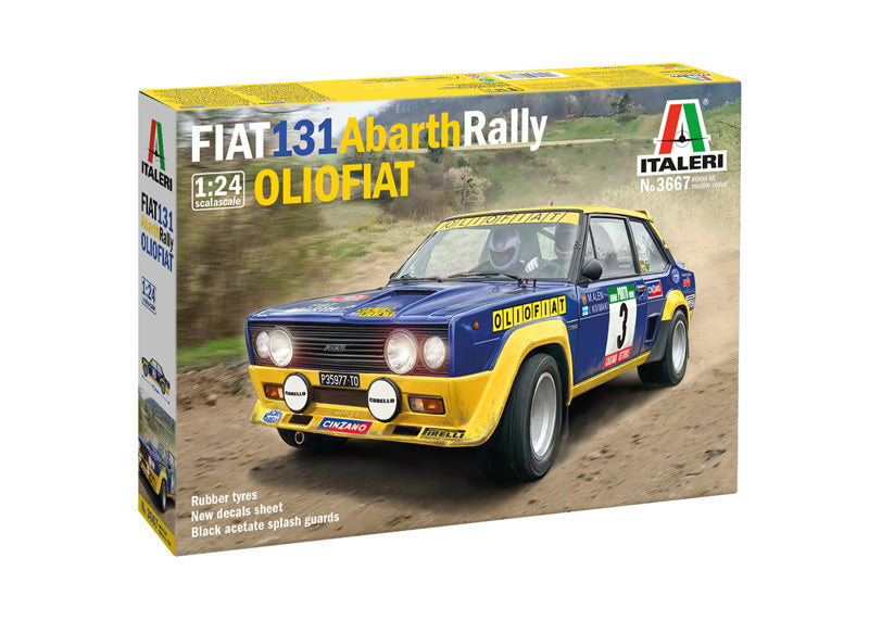 Italeri 3667 1:24 Fiat 131 Abarth Rally Olio Fiat Racing Car Plastic Model Kit