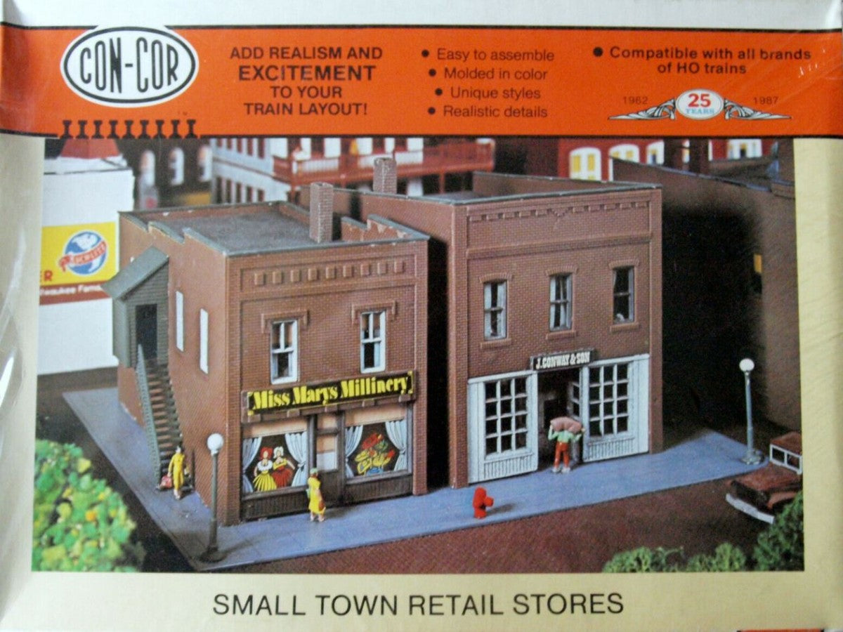 Con-Cor 902 HO Scale Small Town Retail Stores Building Kit
