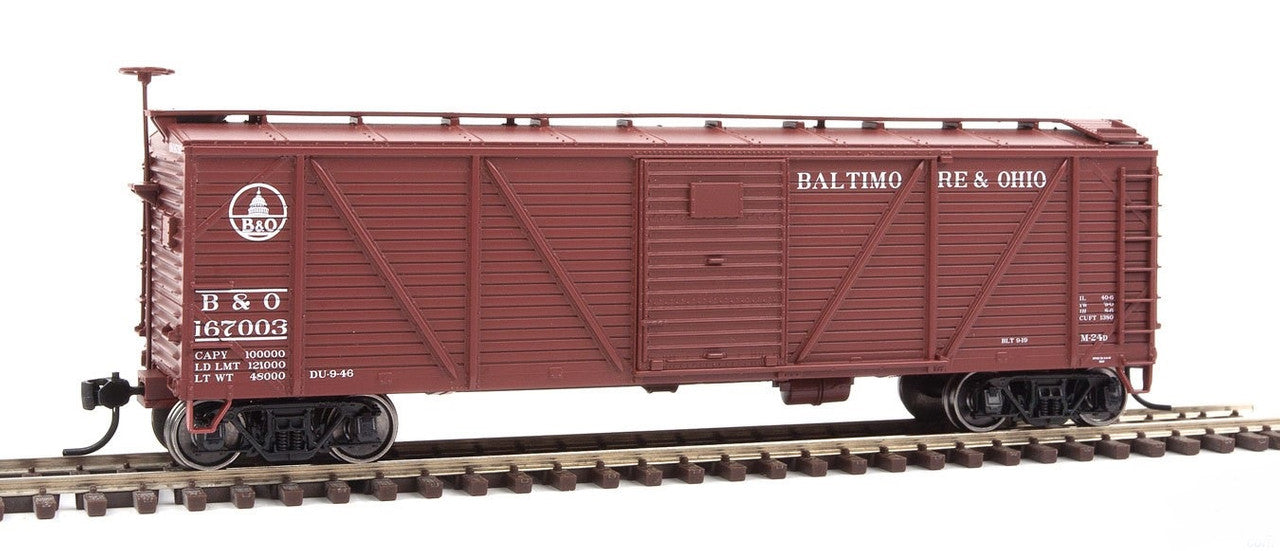 Walthers 910-40551 HO Scale Baltimore & Ohio 40' Single-Sheathed Boxcar #167003