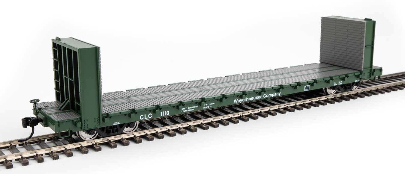 Walthers 910-5881 HO Weyerhaeuser 60' Pullman-Standard Bulkhead Flatcar #1110