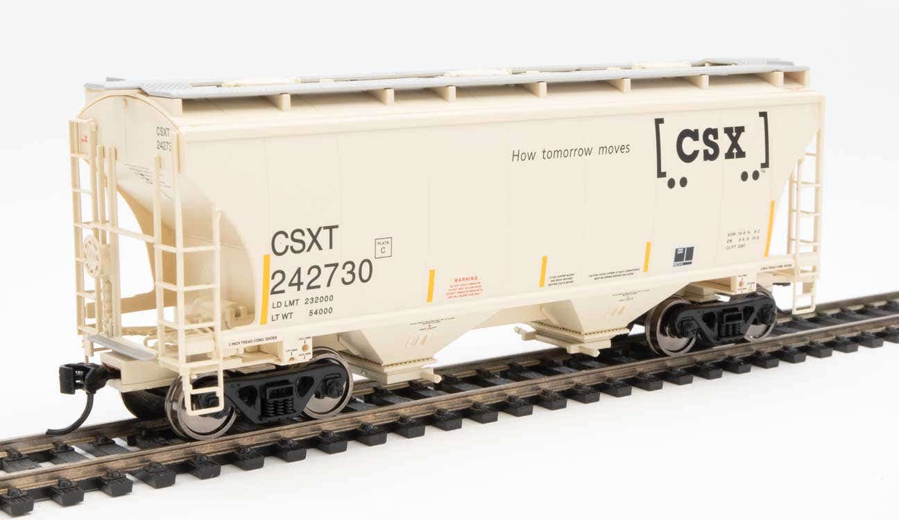 Walthers 910-7579 HO CSX RTR 39' Trinity 3281 2-Bay Covered Hopper #242730