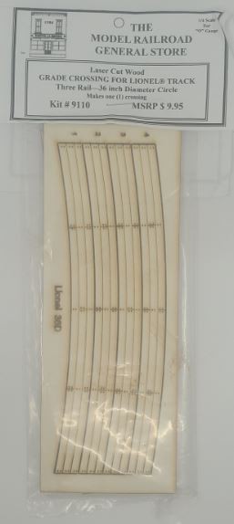 The Model Railroad General Store 9110 Lazer Cut Wood Grade Crossing for Lionel