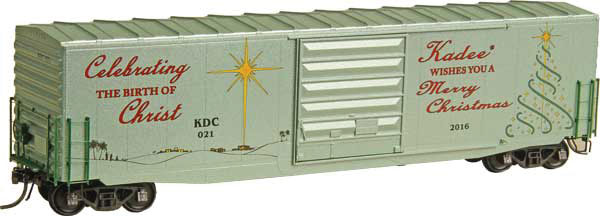 Kadee 6921 HO Scale 2016 Christmas Car KDC 50' PS-1 Boxcar w/10' Door #021