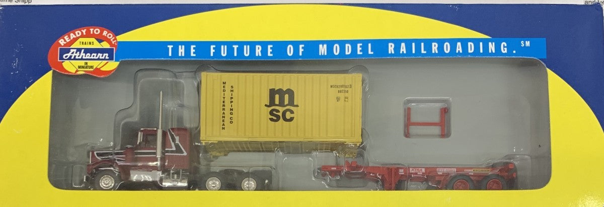 Athearn 92638 HO MSC Kenworth with 20' Container and Chasis