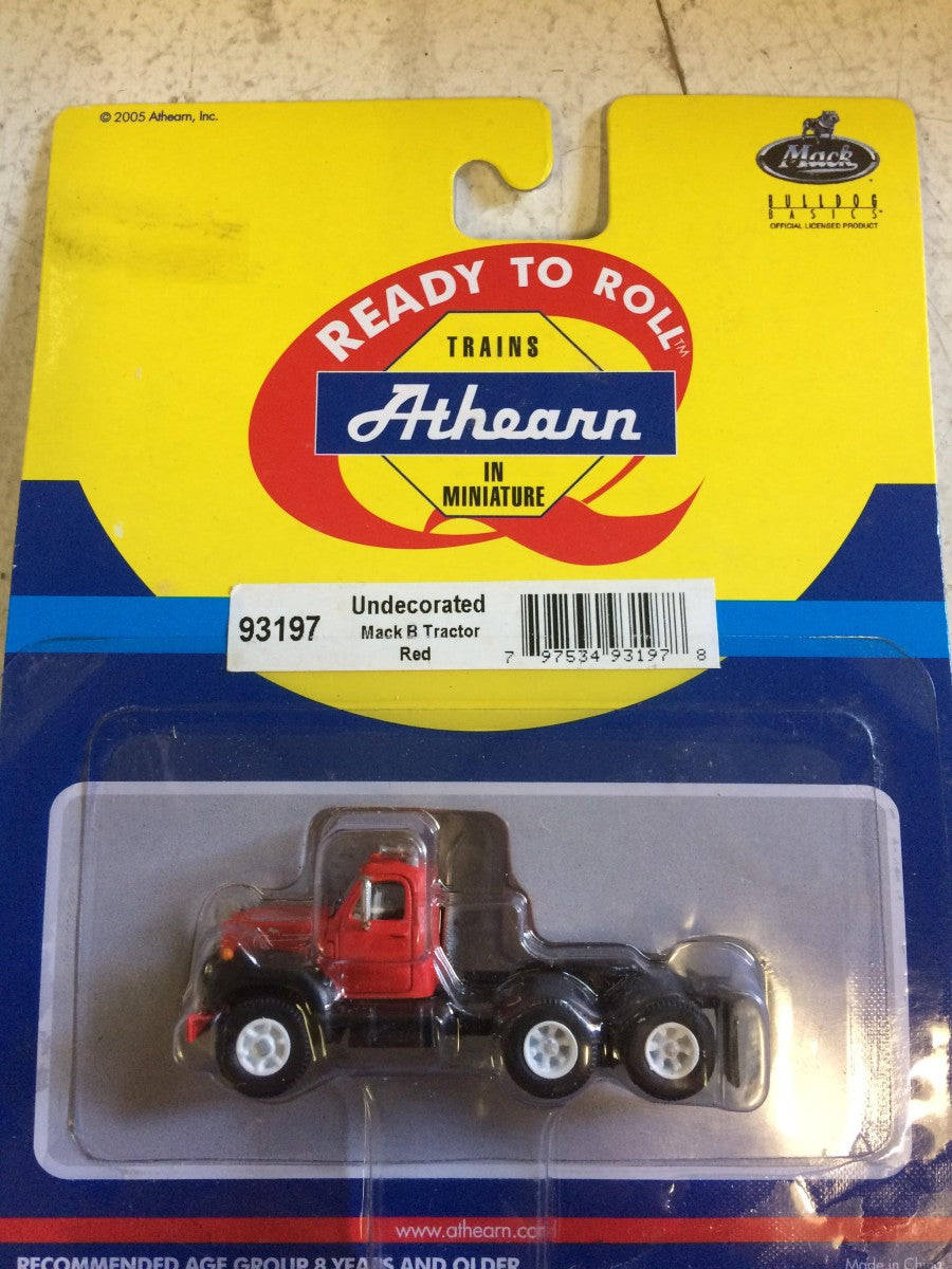 Athearn 93197 HO Scale Ready To Roll Red Undecorated Mack B Tractor