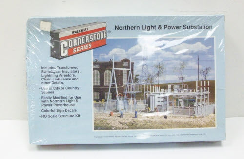 Walthers 933-3025 HO Northern Light & Power Substation Cornestone Series Kit