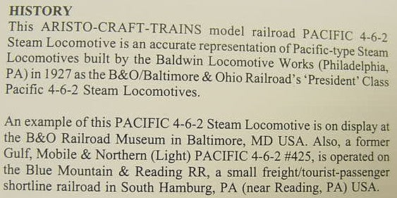 Aristo-Craft 21404 G Burlington Northern 4-6-2 Steam Locomotive & Tender