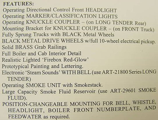 Aristo-Craft 21404 G Burlington Northern 4-6-2 Steam Locomotive & Tender