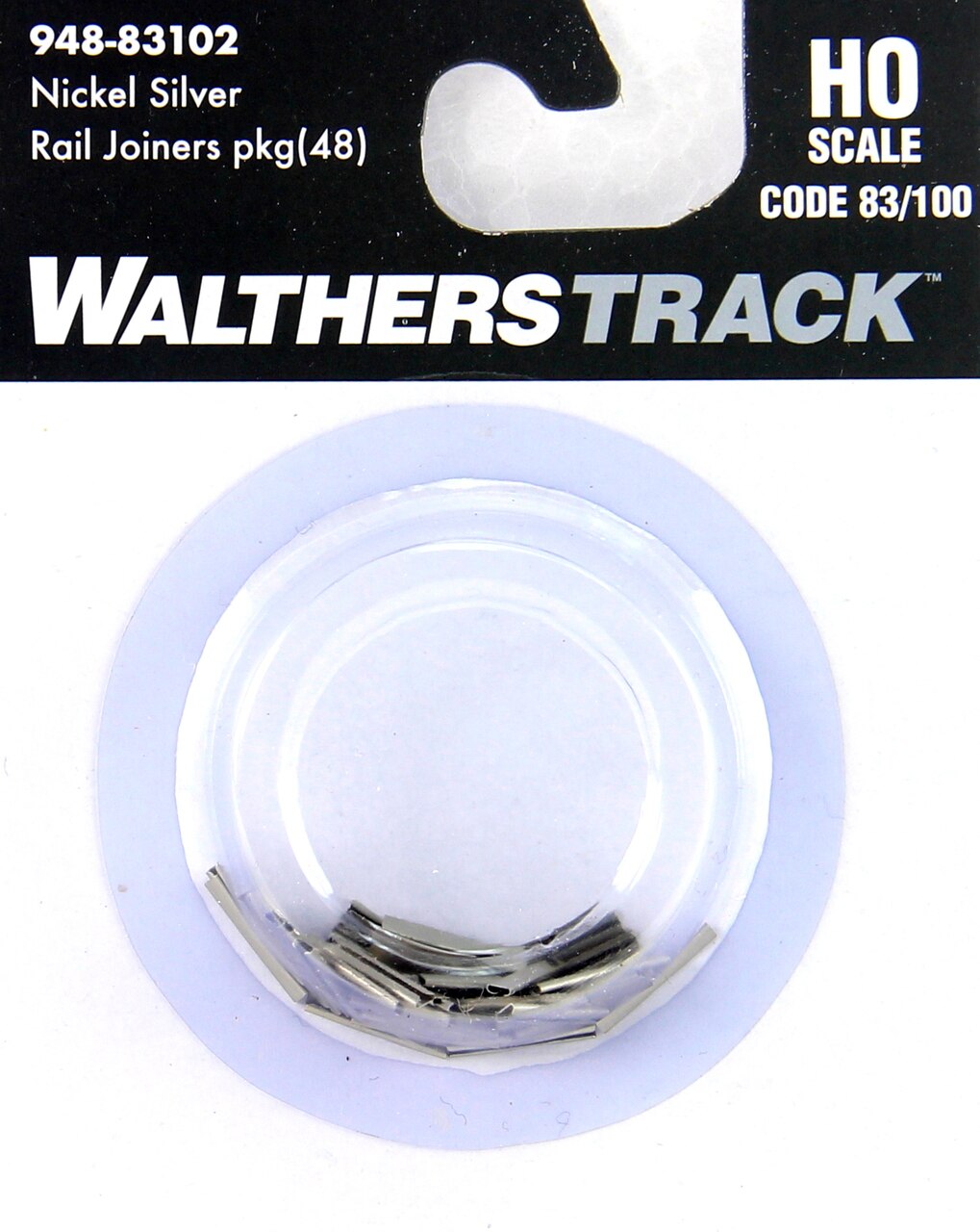 Walthers 948-83102 HO Code 83 or 100 Nickel-Silver Rail Joiner (Pack of 48)