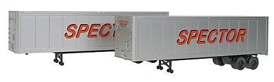 Walthers 949-2304 1:87 HO Spector Motor Service 40' Trailer Silver(Pack of 2)