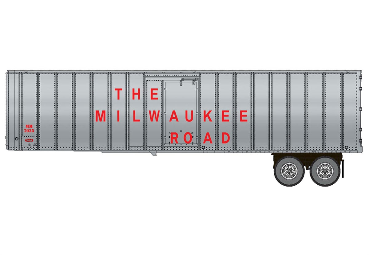 Walthers 949-2604 HO Milwaukee Road Flexi-Van 40' Trailer #2 (Pack of 2)