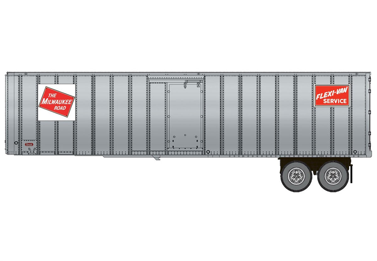 Walthers 949-2605 HO Milwaukee Road Flexi-Van 40' Trailer #3 (Pack of 2)
