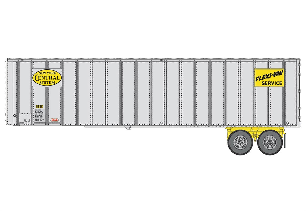 Walthers 949-2606 HO New York Central Flexi-Van 40' Trailer #1 (Pack of 2)