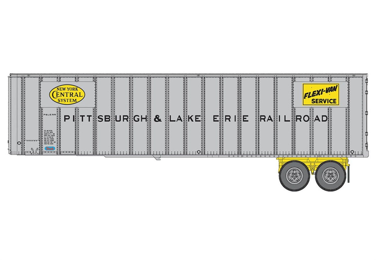 Walthers 949-2611 HO Pittsburgh & Lake Erie Flexi-Van 40' Trailer (Pack of 2)