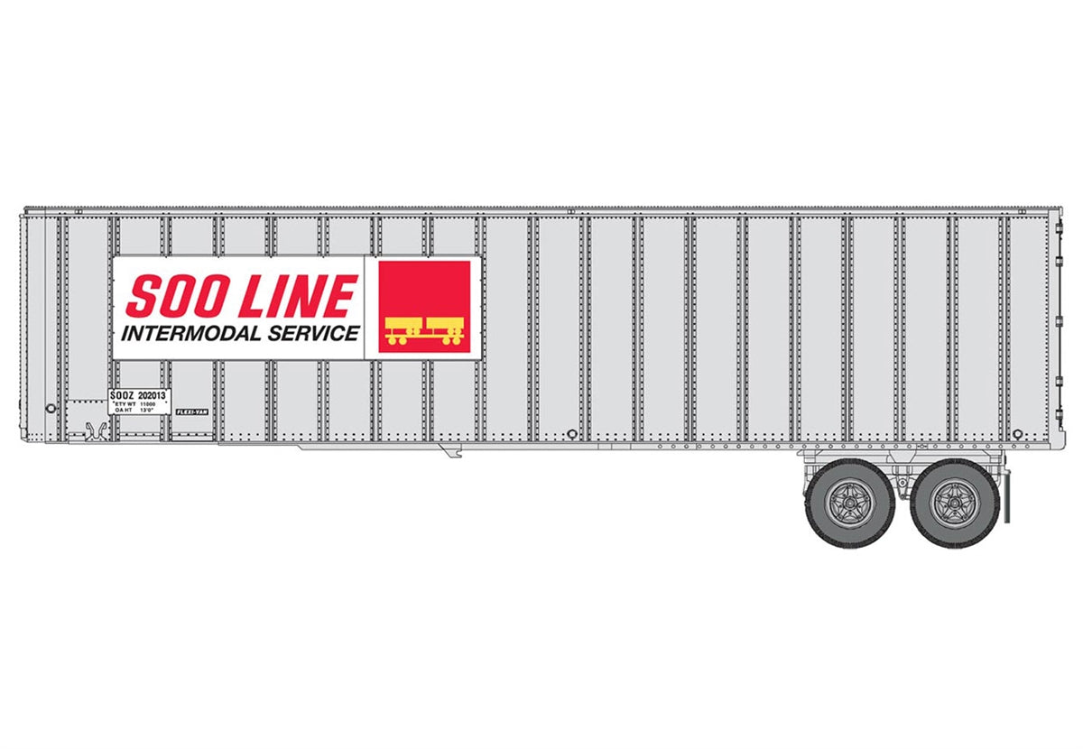 Walthers 949-2613 HO Soo Line Flexi-Van 40' Trailer (Pack of 2)