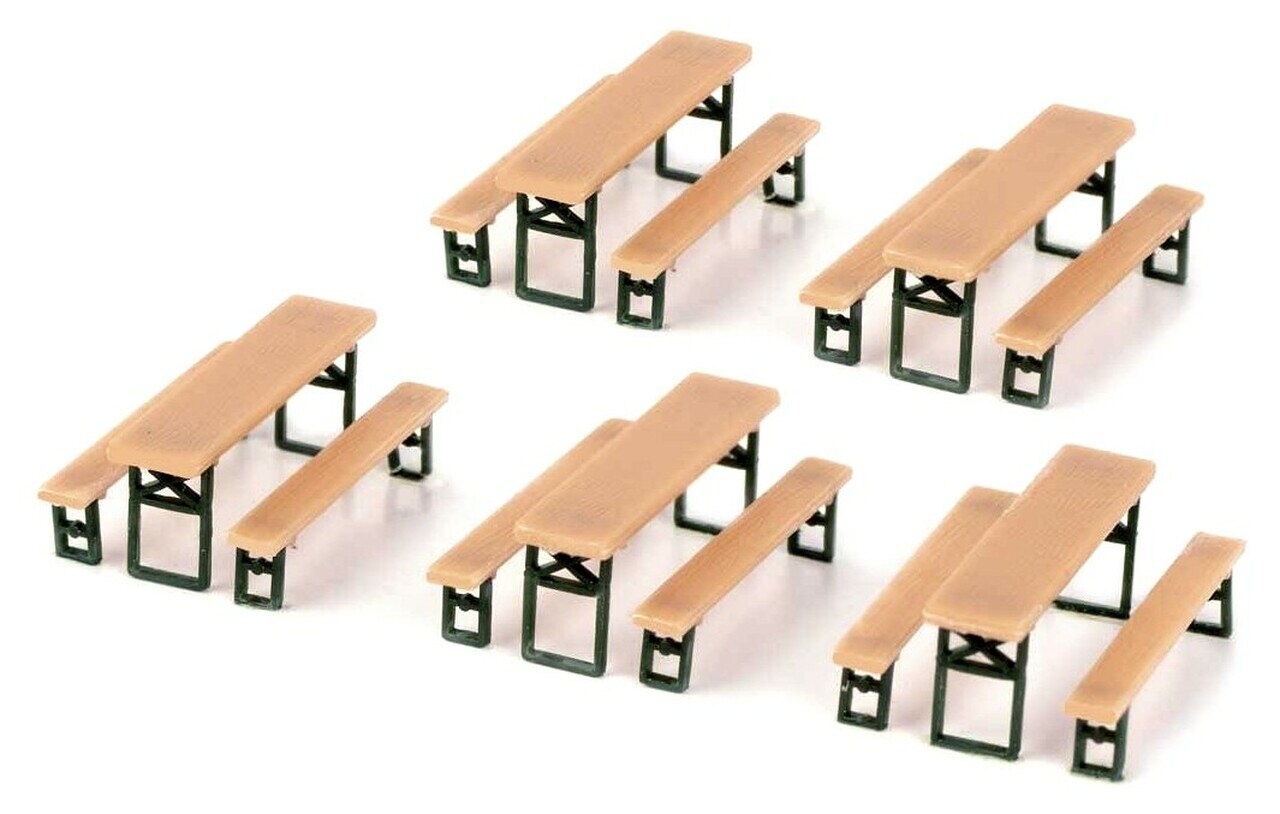 Walthers 949-4190 HO Scale Picnic Tables Kit (Pack of 5)