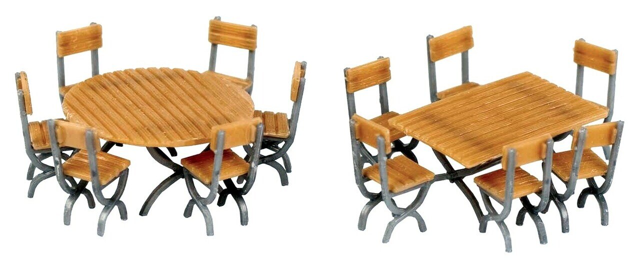 Walthers 949-4191 HO 2 Tables And 12 Chairs Plastic Kit