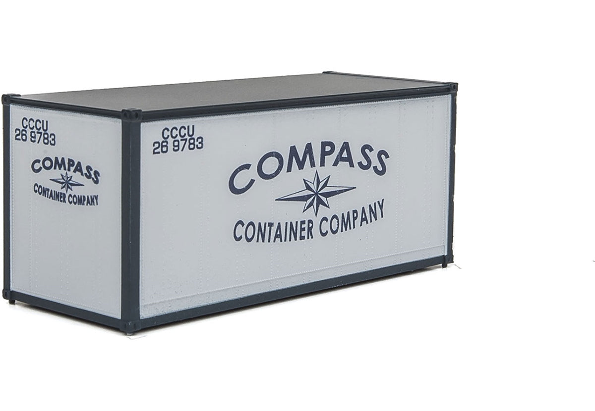 Walthers 949-8664 HO Compass Company 20' Smooth-Side Container Ready to Run