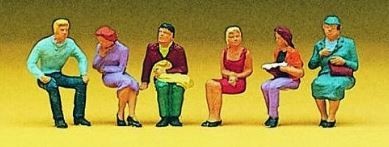 Preiser 95 HO 1:90 Seated Passenger Figures (Set of 6)