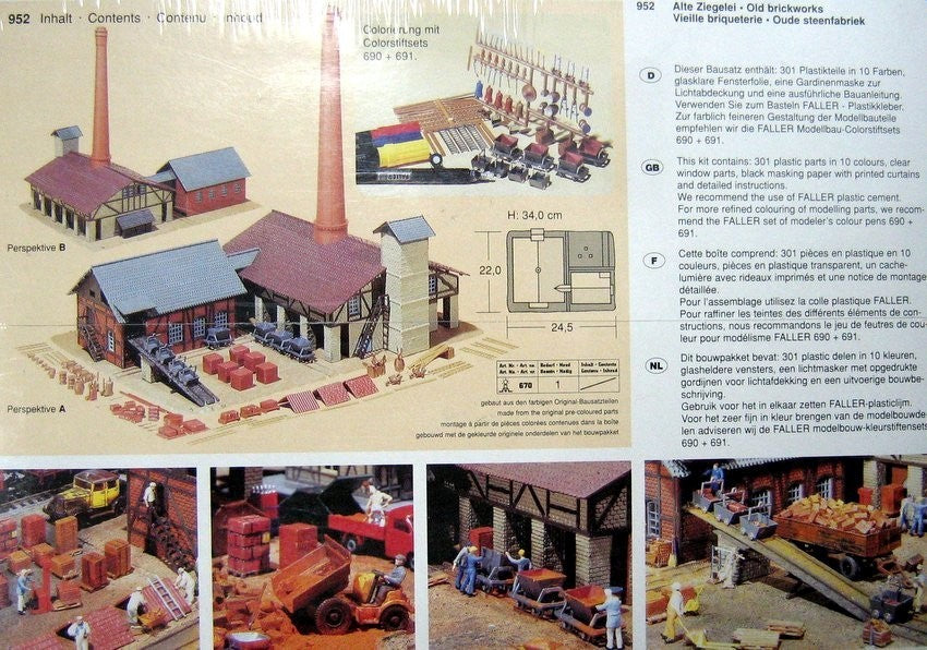 Faller 952 HO Scale Old Brickworks Building Kit