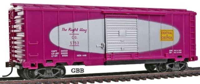 Model Power 97972 HO Scale Central of Georgia 40' Canadian Box Car #5753