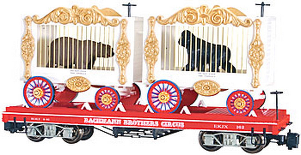 Bachmann 98381 Circus Flat Car w/Bear & Gorilla Wagons