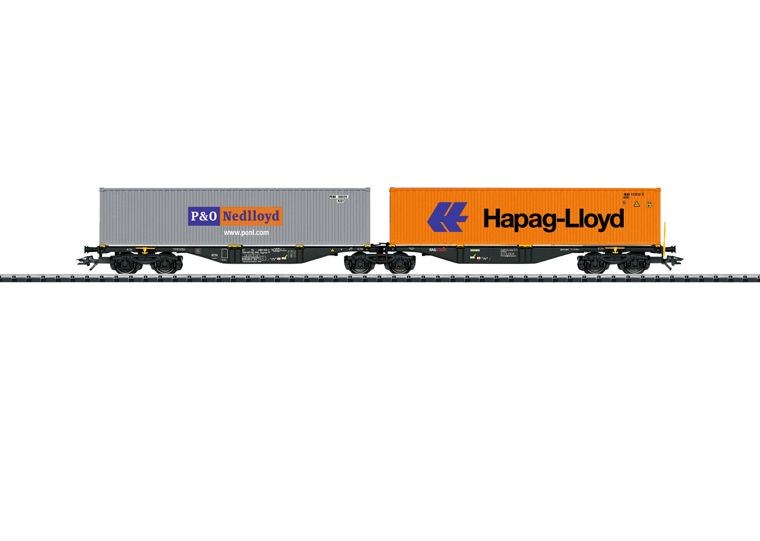 Marklin 47807 HO RailReLease Sggrss 80 Double Container Transport Car