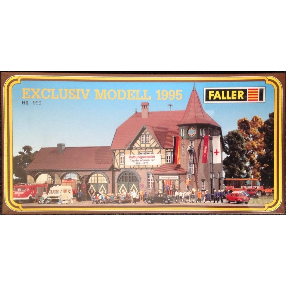 Faller 990 HO Scale Exclusiv Modell 1995 "Rettungswache" Plastic Building Kit