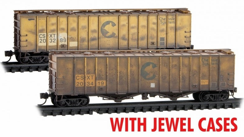 Micro-Trains 98305021 N CSX/ex-Chessie Weathered 50' Covered Hopper (Set of 2)