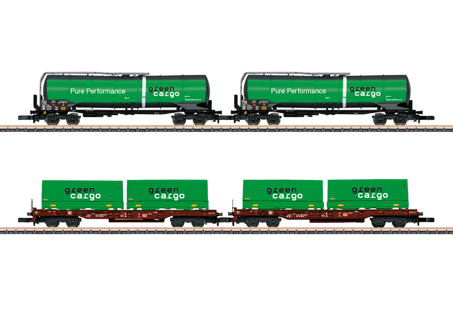 Marklin 82533 Z Green Cargo Freight Car Set (Set of 4)