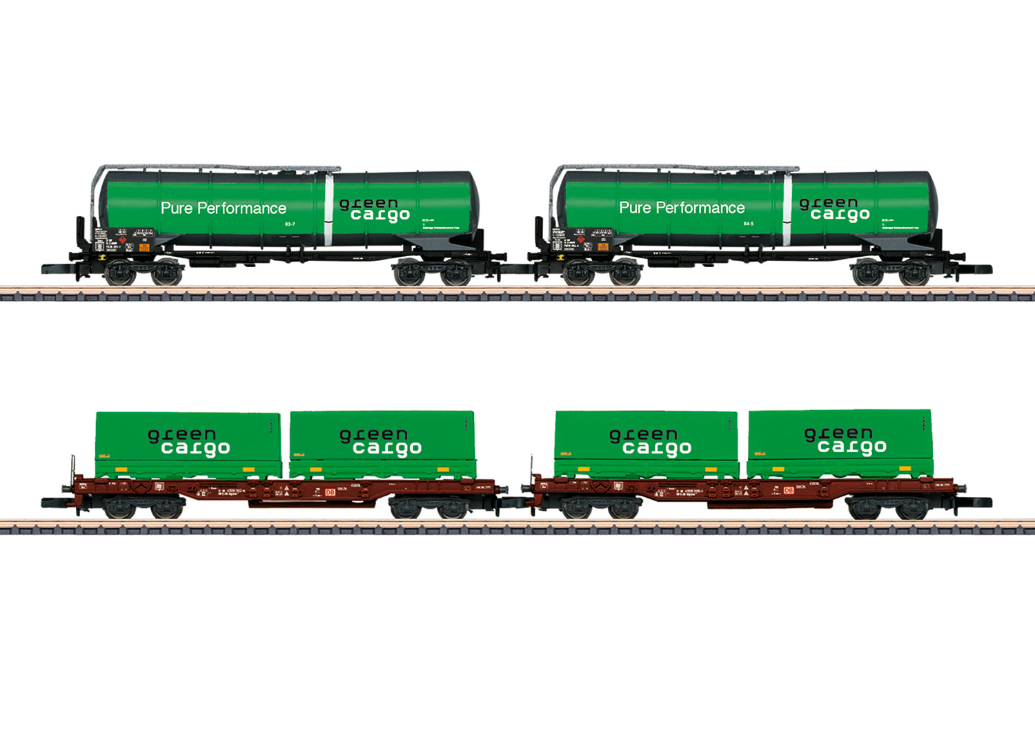 Marklin 82533 Z Green Cargo Freight Car Set (Set of 4)