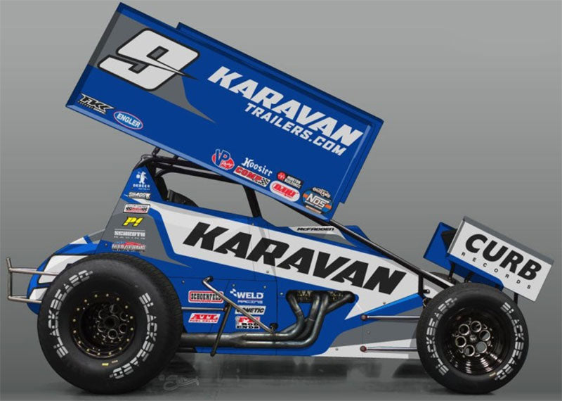 Acme A1809511 1:18 James McFadden 2021 #9 Karavan Trailers Racing Sprint Car