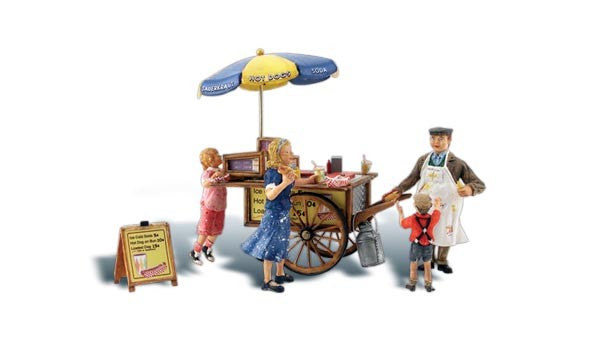 Woodland Scenics A1945 HO Scenic Accents Wally's Wiener Wagon (Set of 6)